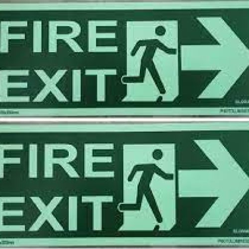 Emergency Exit Auto Glow Sign Board